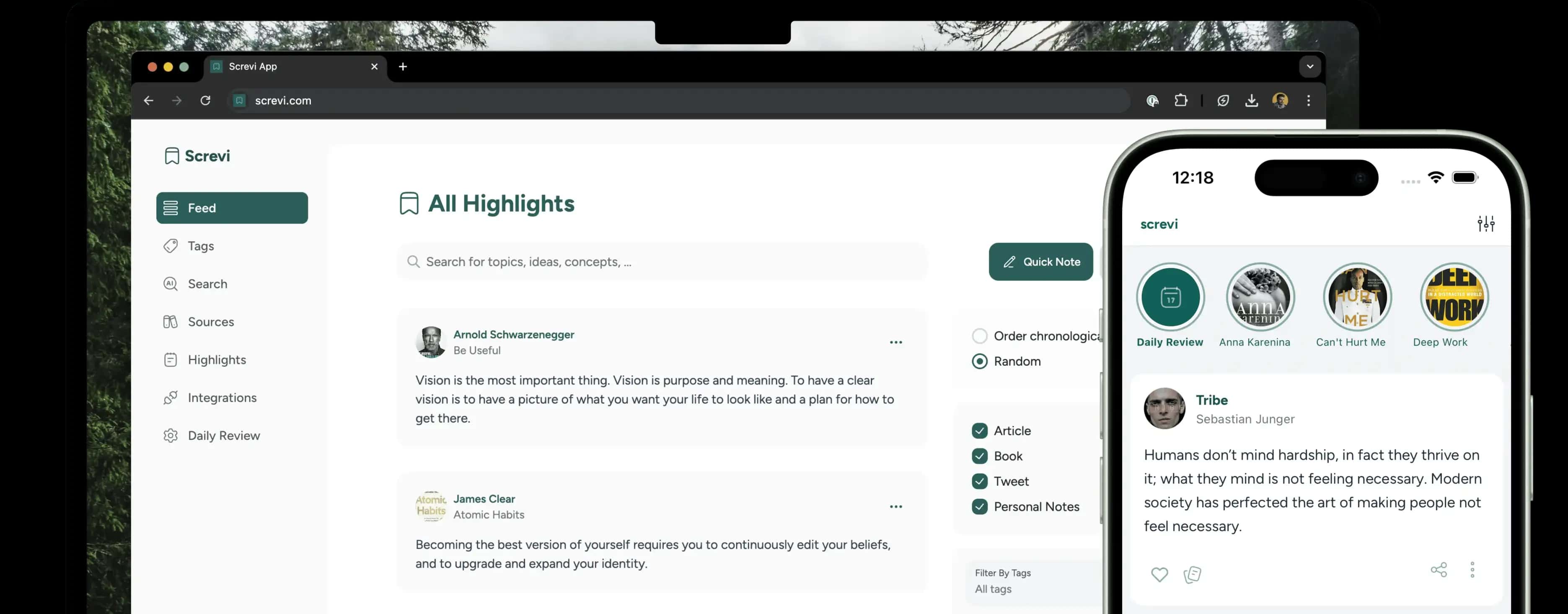 Screvi App Interface