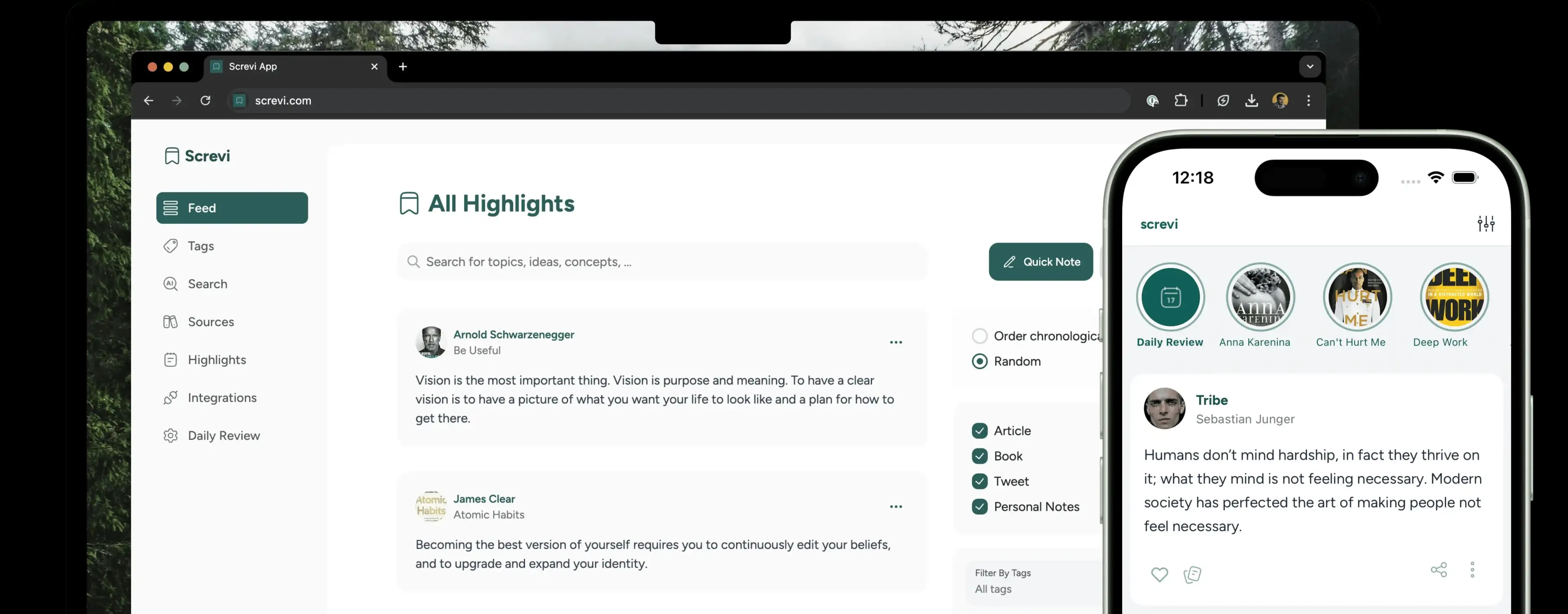 Screvi App Interface